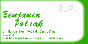 benjamin poliak business card